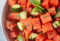 Watermelon and Basil Summer Salad with Feta and Mint