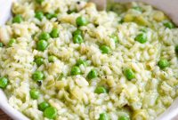 Creamy Pea and Basil Pesto Risotto