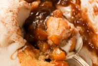 Crescent Roll Peach Cobbler with Cinnamon Streusel