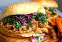 Pulled Chicken Burger Recipe: Juicy Sandwich with Tangy Slaw