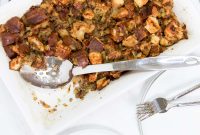 Pretzel and Sausage Stuffing with Beer for Holiday Dinners
