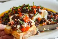 5-Minute Goat Cheese Crostini with Sun-Dried Tomatoes & Roasted Peppers
