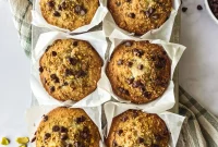 Chocolate Chip & Pistachio Muffins — Soft, Nutty Breakfast Treat