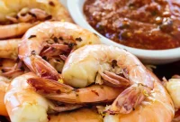 Drunken Shrimp with Roasted Jalapeño Cocktail Sauce