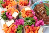 Rainbow Veggie Spring Rolls with Creamy Peanut Dipping Sauce