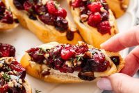 Cranberry, Brie & Pecan Crostini Recipe for Holiday Appetizers