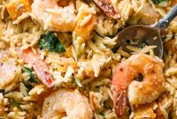 Baked Feta Shrimp with Lemon Orzo Pasta