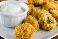 Crunchy Breaded Mushrooms with Garlic-Parmesan Dipping Sauce