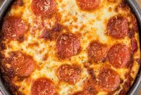 Crispy-Edged Deep Dish Pizza with Golden Crust