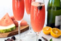 Watermelon Hibiscus Mimosas for Brunch and Summer Gatherings