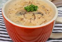 Creamy Wild Mushroom Soup Recipe with Garlic and Thyme