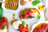 Tomato Confit and Burrata Crostini Recipe for Entertaining
