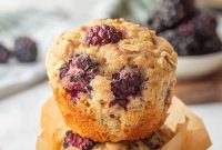 Banana Blackberry Oatmeal Muffins Recipe — Quick Baked Breakfast