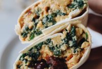 Vegetarian Breakfast Burrito with Cottage Cheese and Fresh Veggies