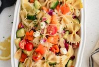 Summer Pasta Salad with Tomatoes, Cucumber & Fresh Mozzarella