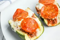 Pizza-Stuffed Zucchini Boats: Cheesy Italian-Style Recipe