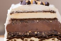 Chocolate Peanut Butter Ice Cream Slice Cake Recipe