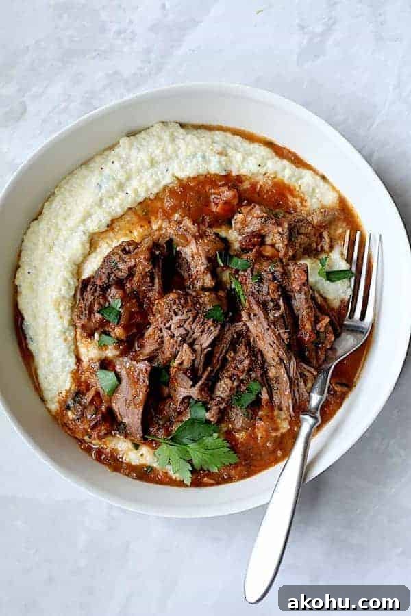 Image for Italian Pot Roast (Stracotto) and Oven-Baked Gorgonzola Polenta