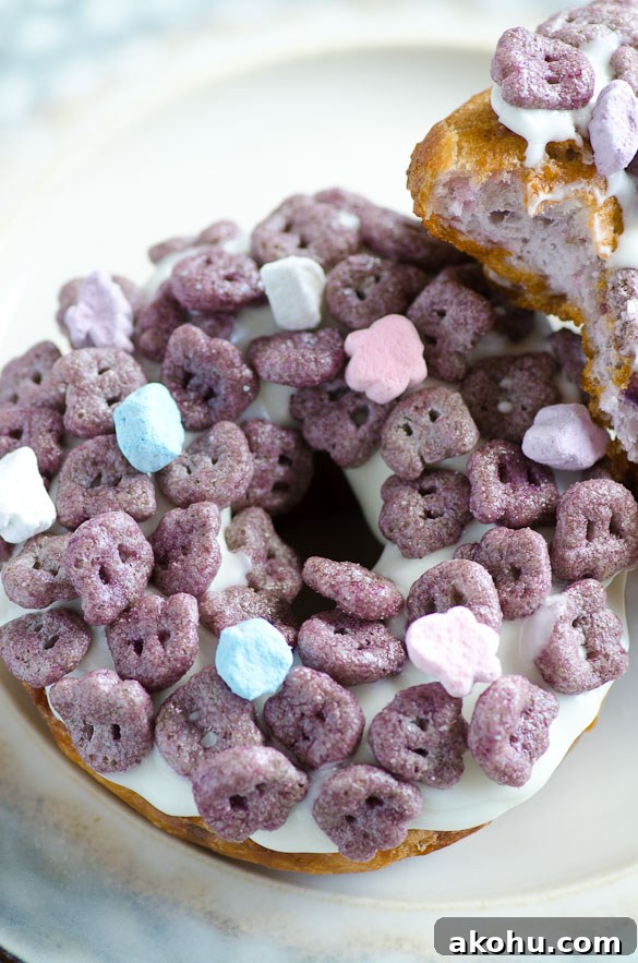 Boo Berry Donuts - using General Mills Monster Cereal collection and Pillsbury Grands! Blueberry Biscuits!
