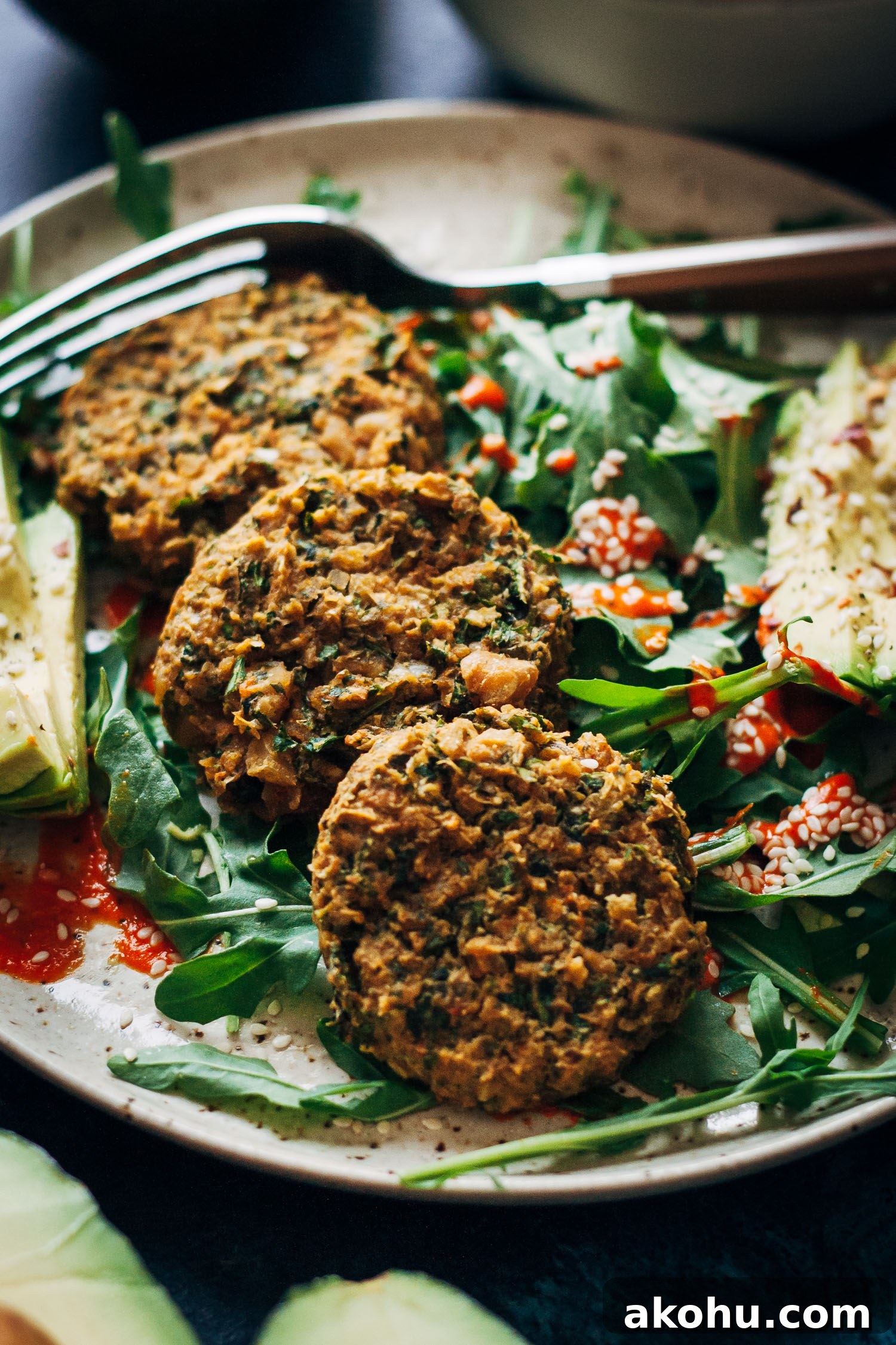 Herby Vegan Falafel w/ Smoky Red Pepper Dip | Well and Full | #healthy #recipe