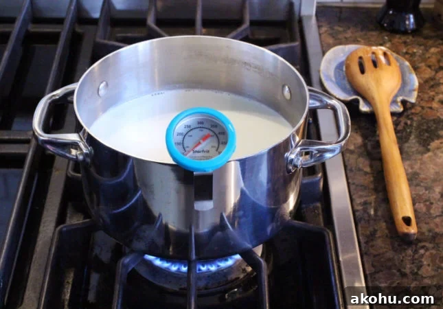 Heating milk mixture