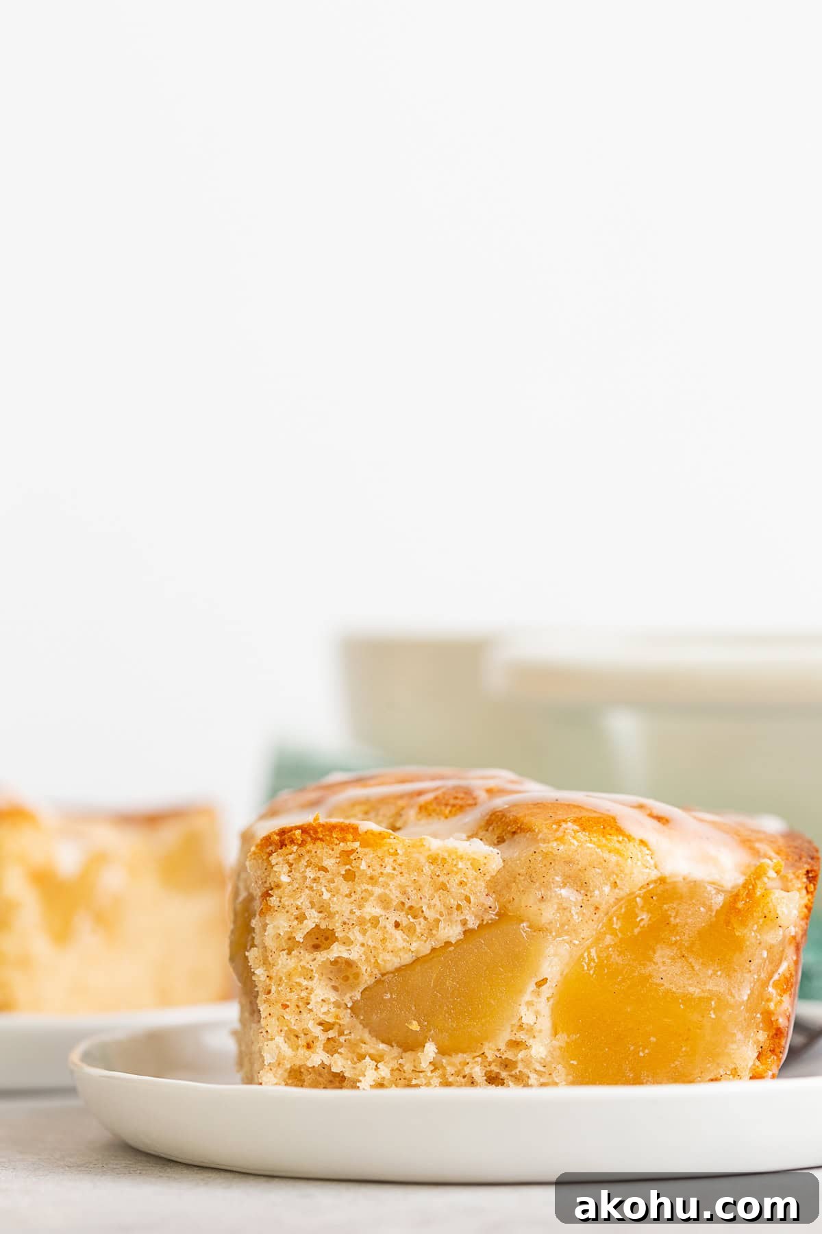 Apple Pie Filling Coffee Cake Recipe — Warm, Spiced Dessert 8 Up close picture of a slice of Apple Pie Filling Coffee Cake.