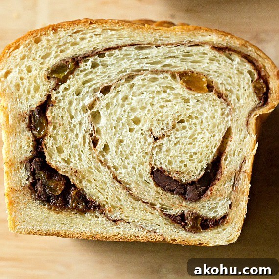 Why Cinnamon Swirl Bread Splits During Baking — How to Prevent It 5 image illustrating why cinnamon bread separates showing a slice of bread swirled with raisins