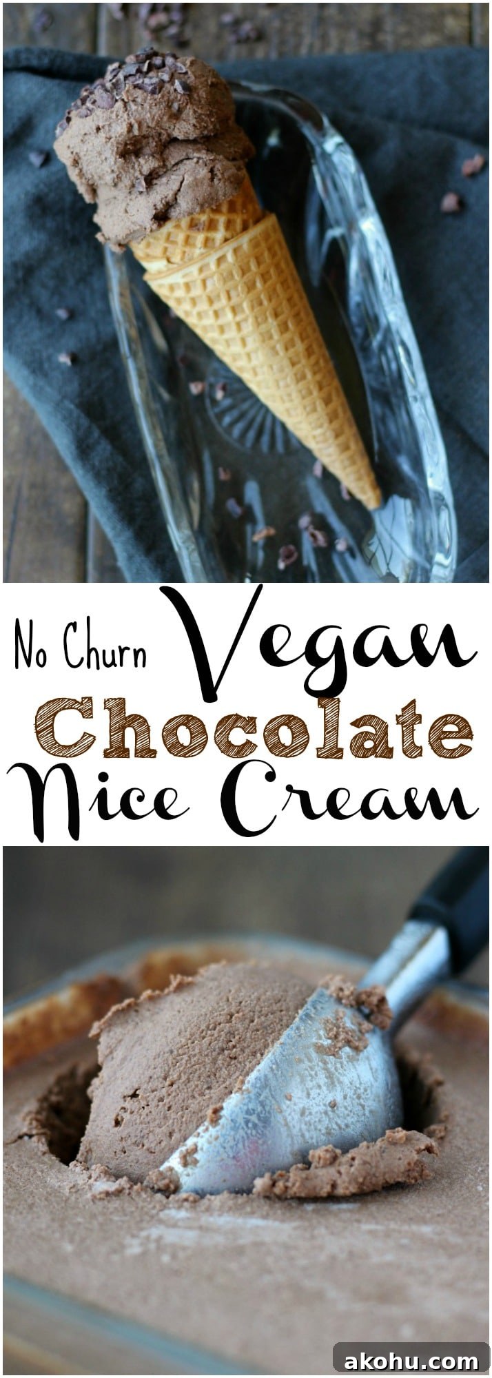 Homemade vegan chocolate nice cream