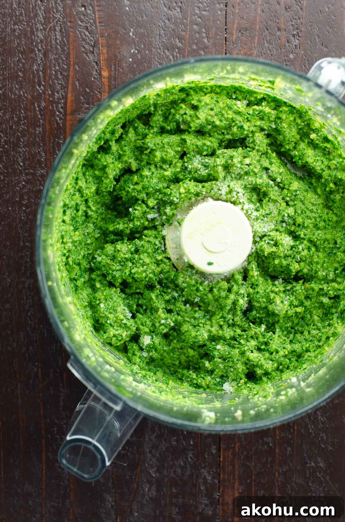 Ramp Pesto with Fresh Basil and Spinach: Spring Garlic Sauce 5 ramp pesto in a food processor