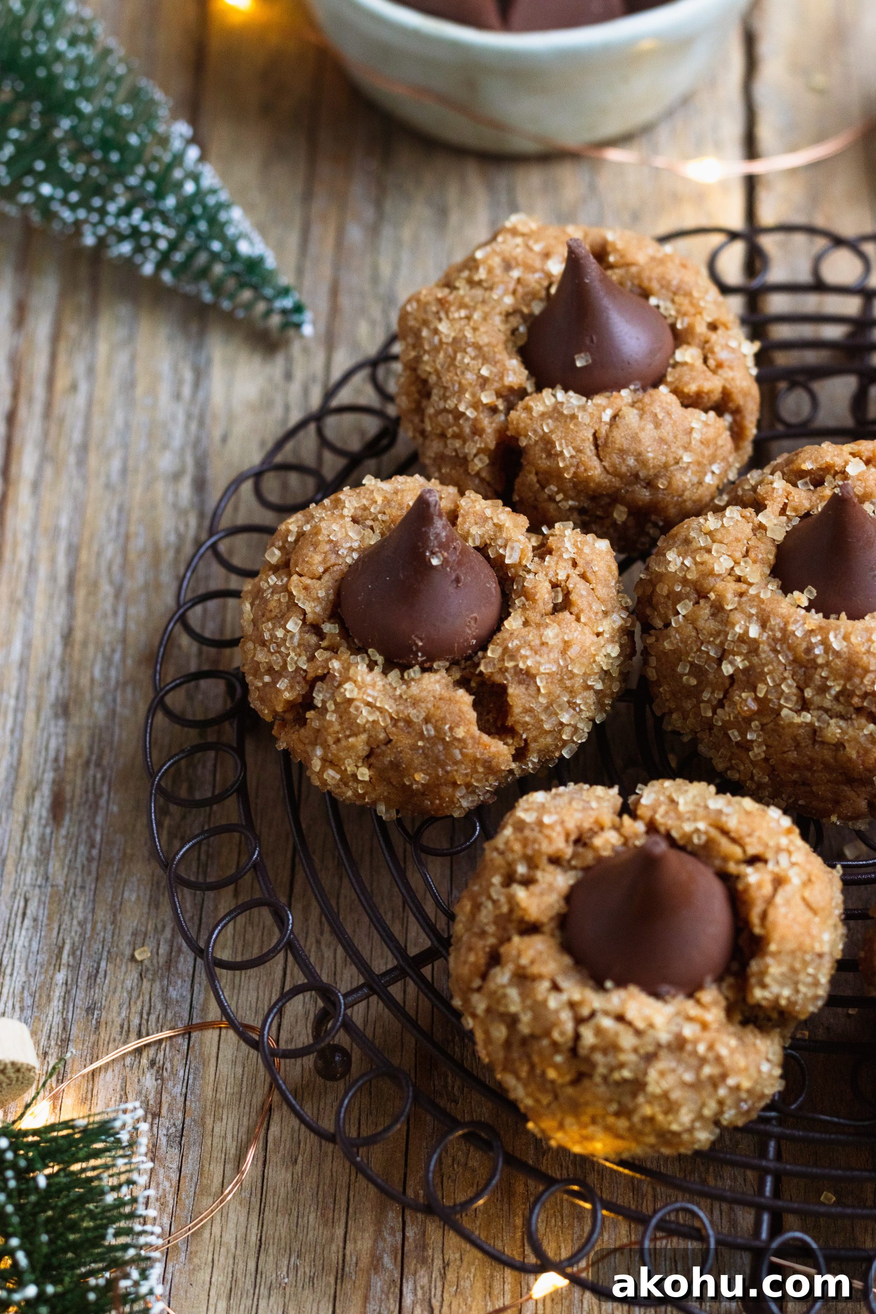 Peanut Butter Blossoms: Soft Chocolate Kiss Cookies Recipe 2 Healthy Peanut Butter Blossoms || Gluten-free and Dairy-free