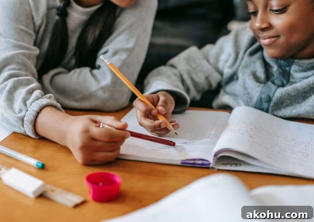 mom doing homework with kid