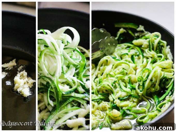 Garlic Lemon Zucchini Noodles Recipe with Parmesan 5 Garlic lemon zucchini noodles