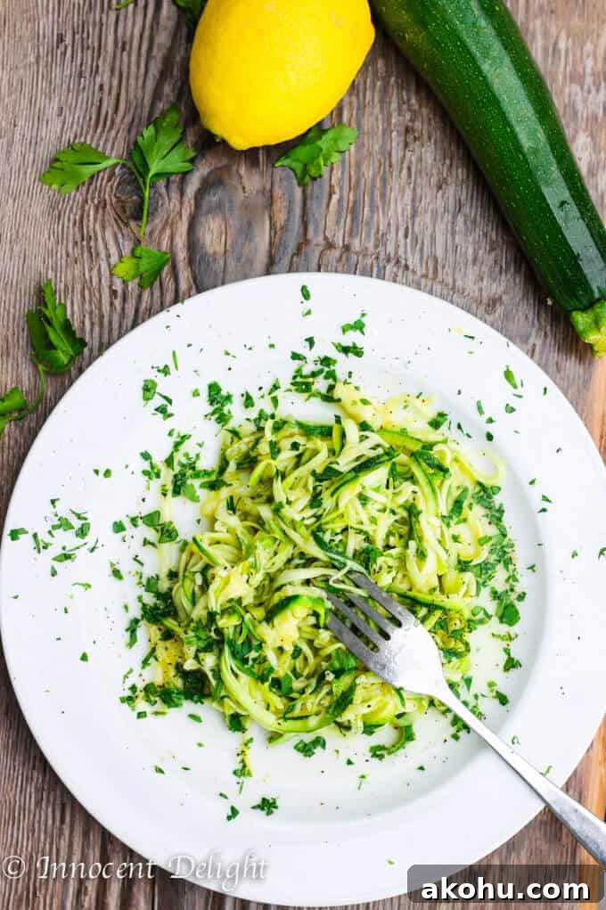 Garlic Lemon Zucchini Noodles Recipe with Parmesan 6 Garlic lemon zucchini noodles