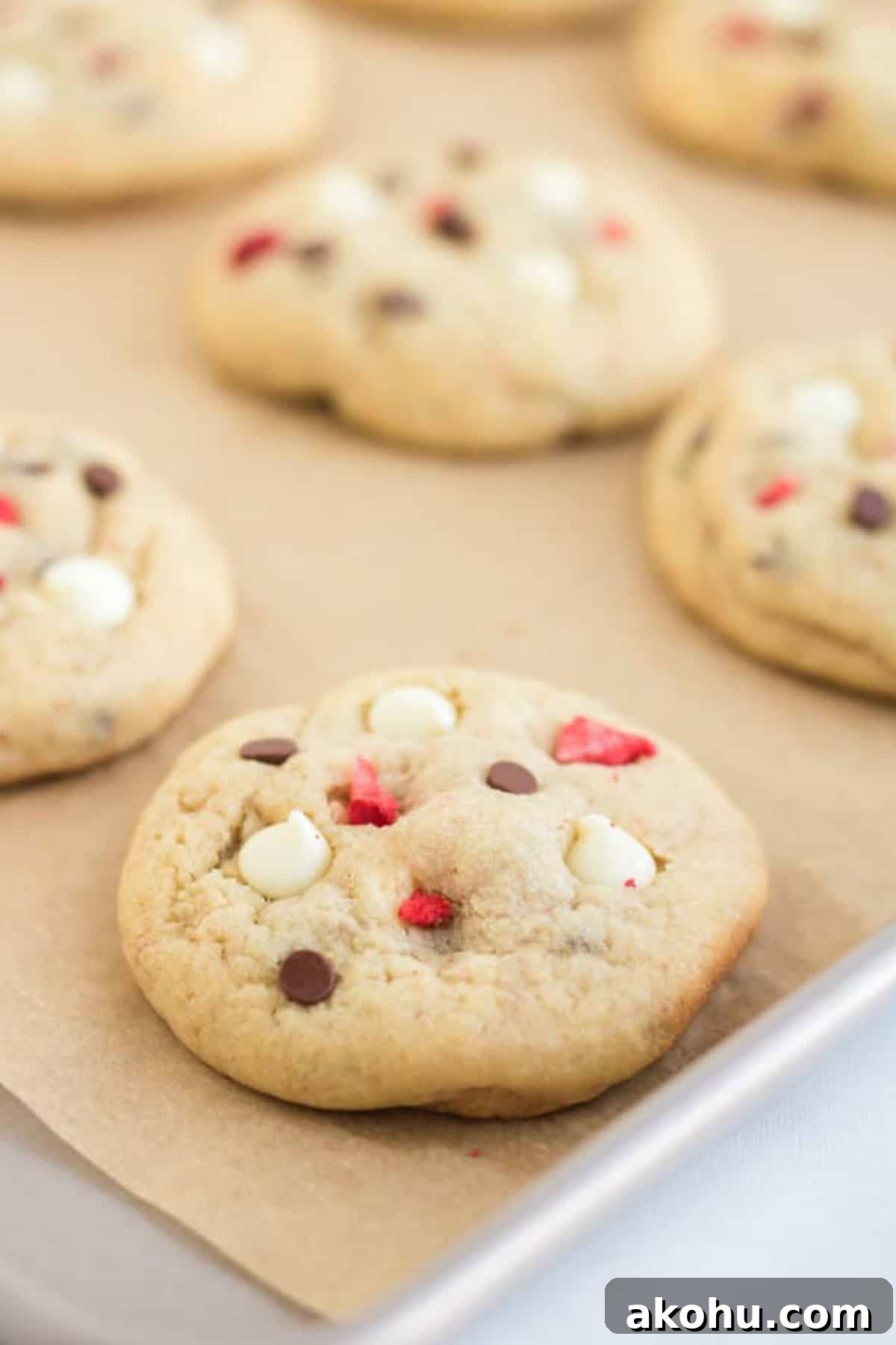 Fresh baked cookie on the pan.