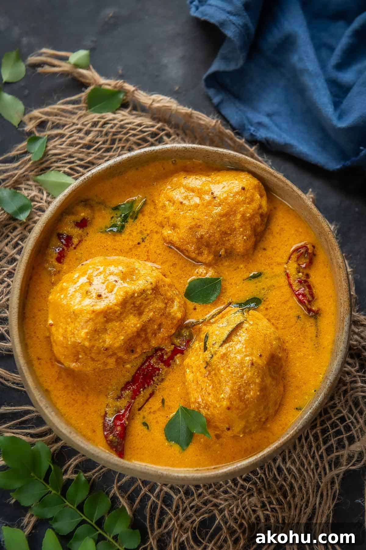 Mambazha Pulissery served in a bowl.