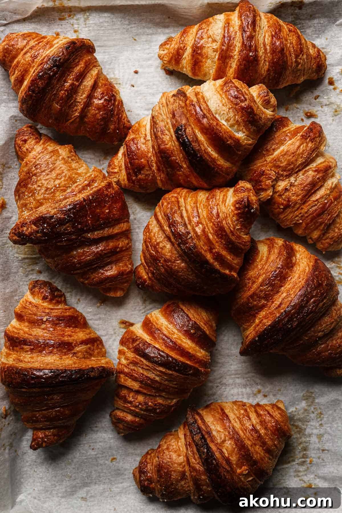 Italian croissant in a tray