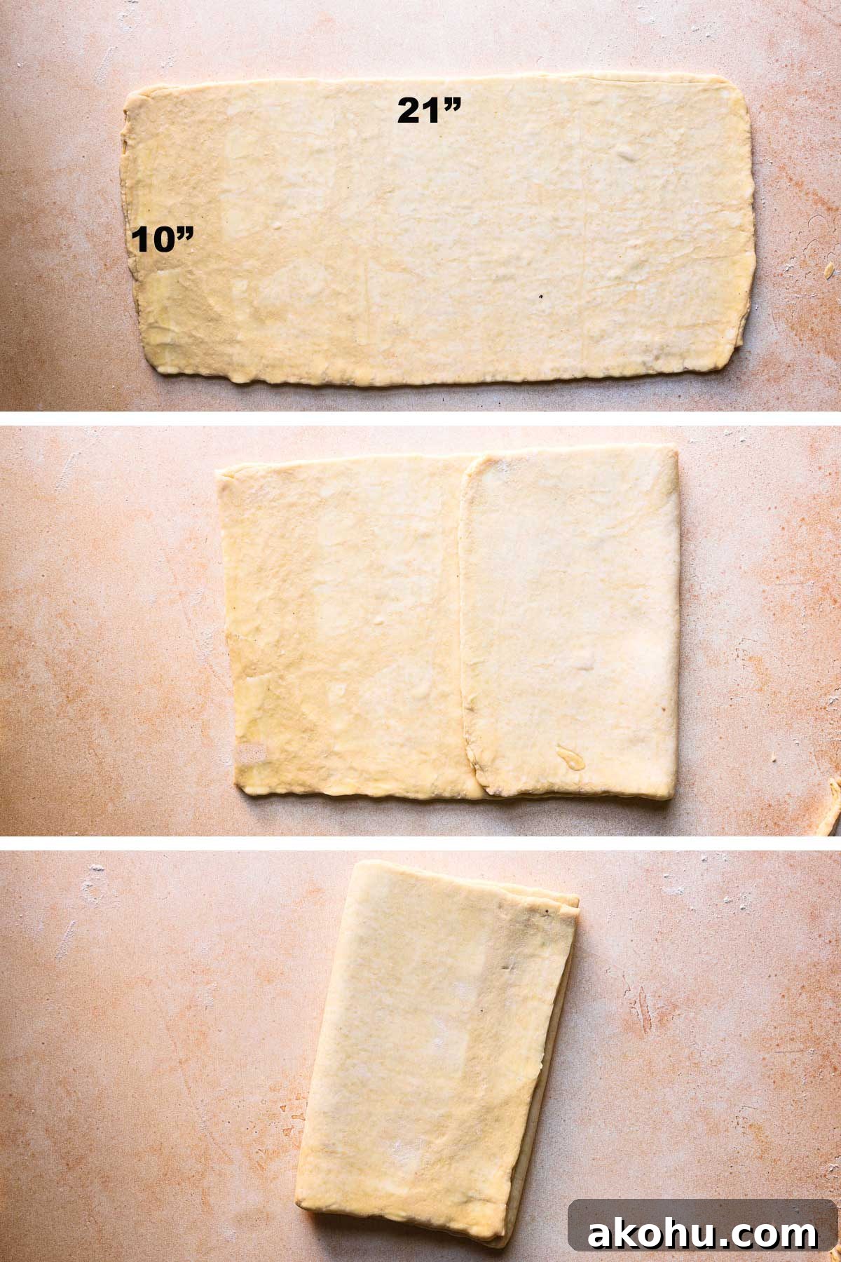 third fold for laminated dough