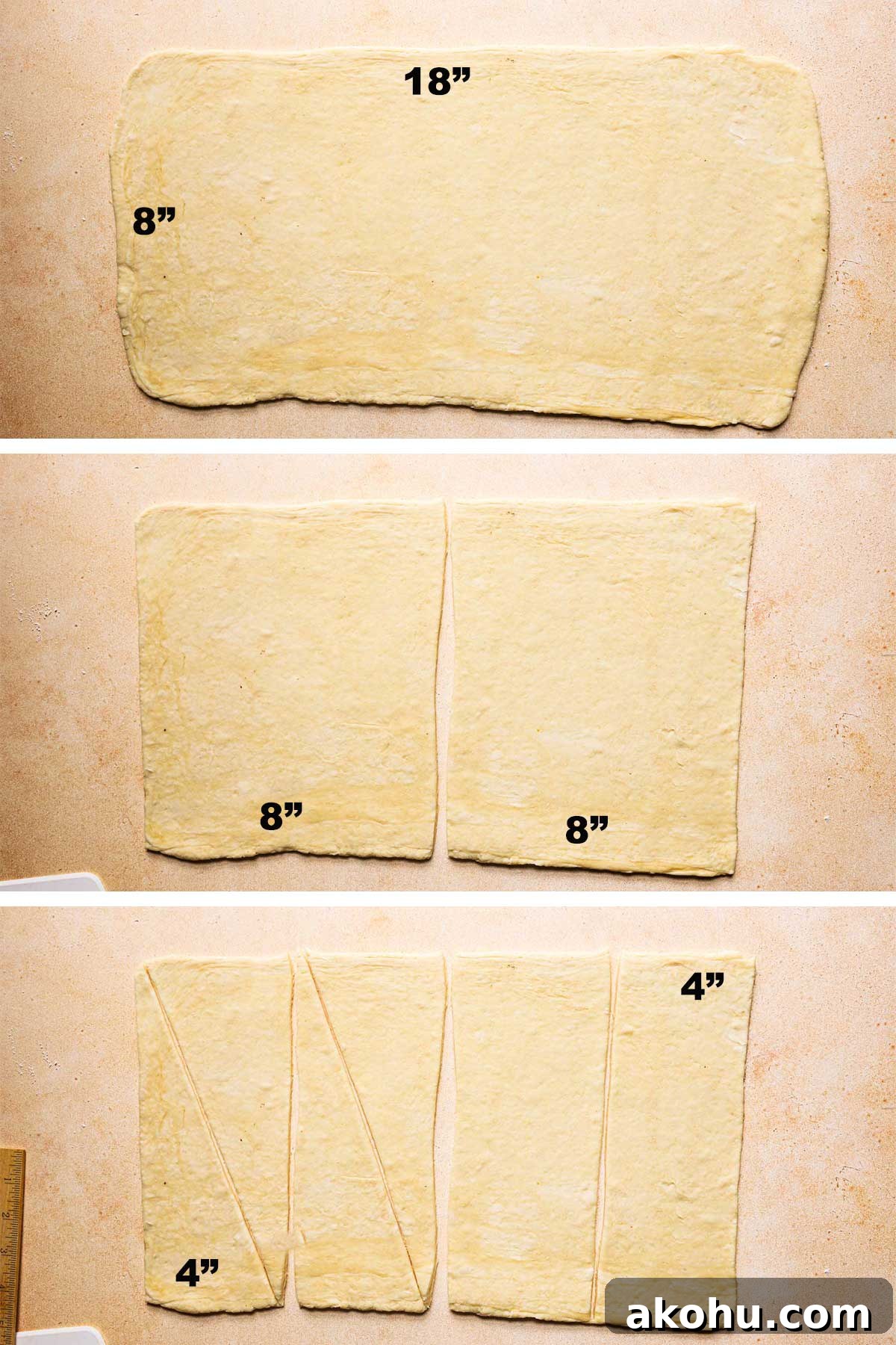 shaping italian croissants 