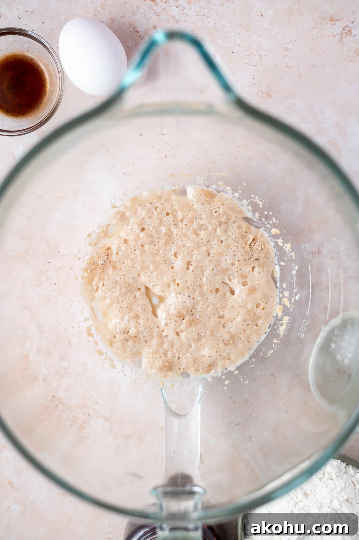 Yeast-Raised Baked Raspberry Donuts: Soft, Glazed Recipe 5 yeast activated until bubbly in a mixing bowl