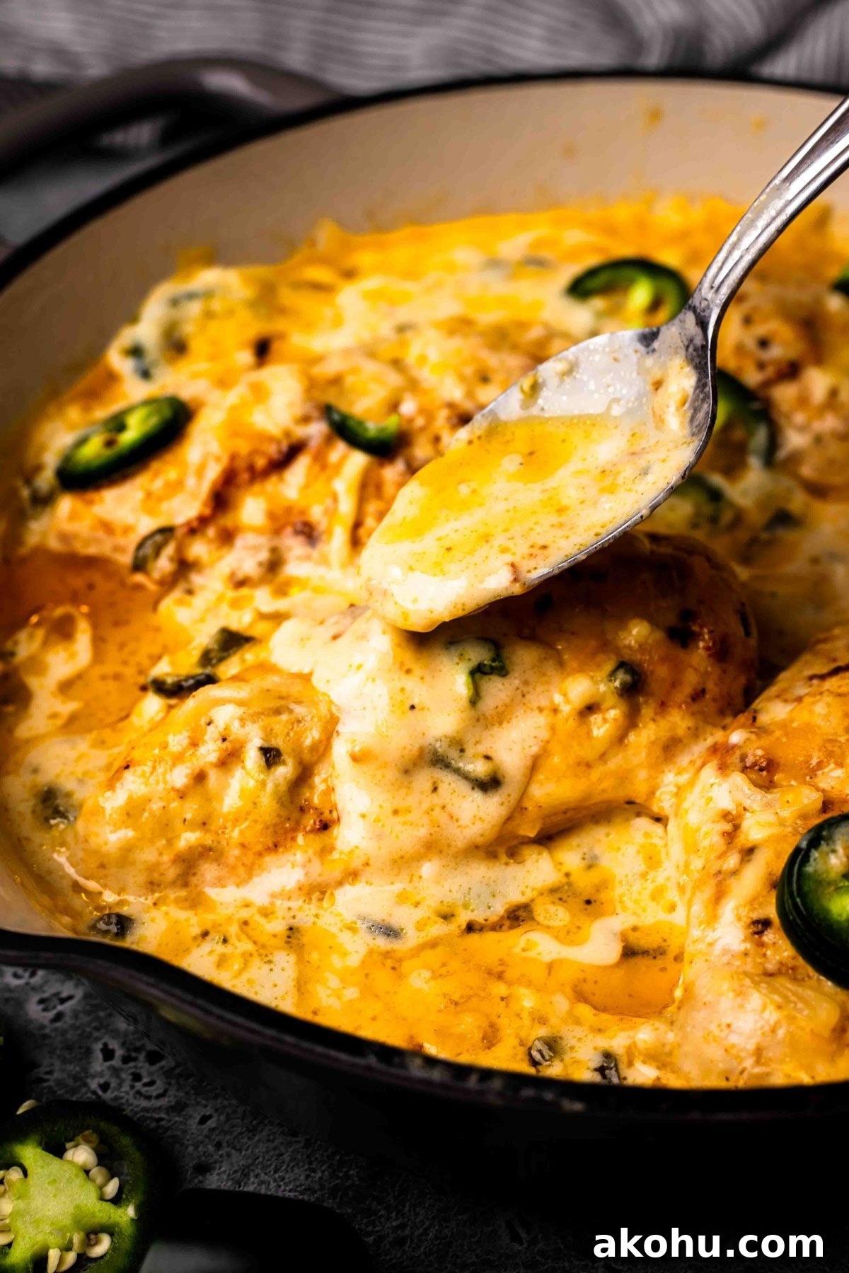 One Pan Cheesy Jalapeno Chicken