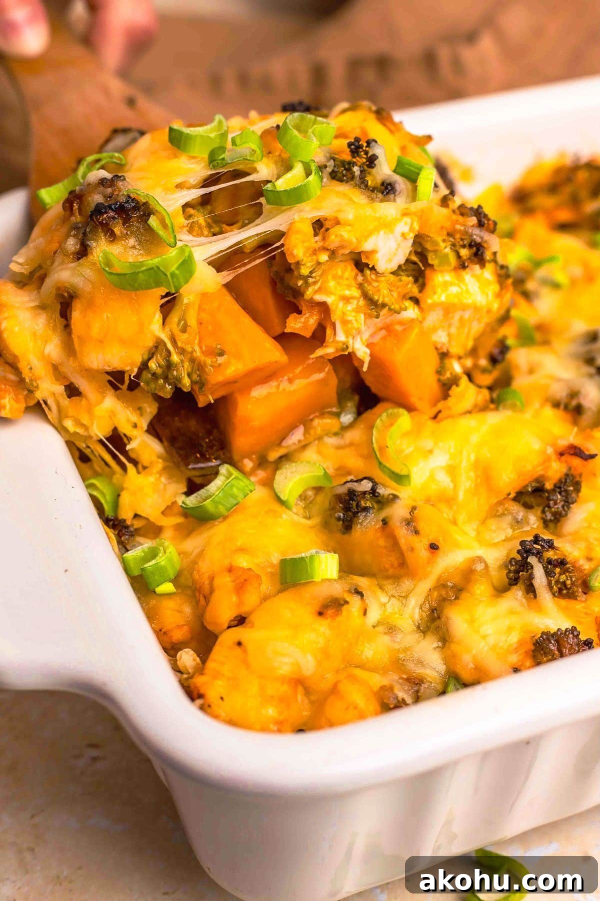 Buffalo Chicken Sweet Potato Casserole