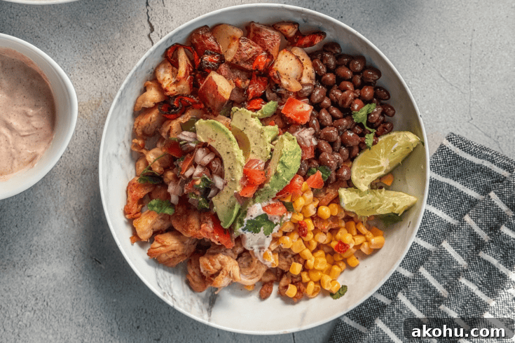 Spicy Southwest Chicken & Air-Fried Veggie Bowl