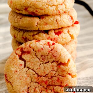Spicy Red Velvet Cookies: Sweet Heat Recipe 6 close up of a stack of red hot cookies