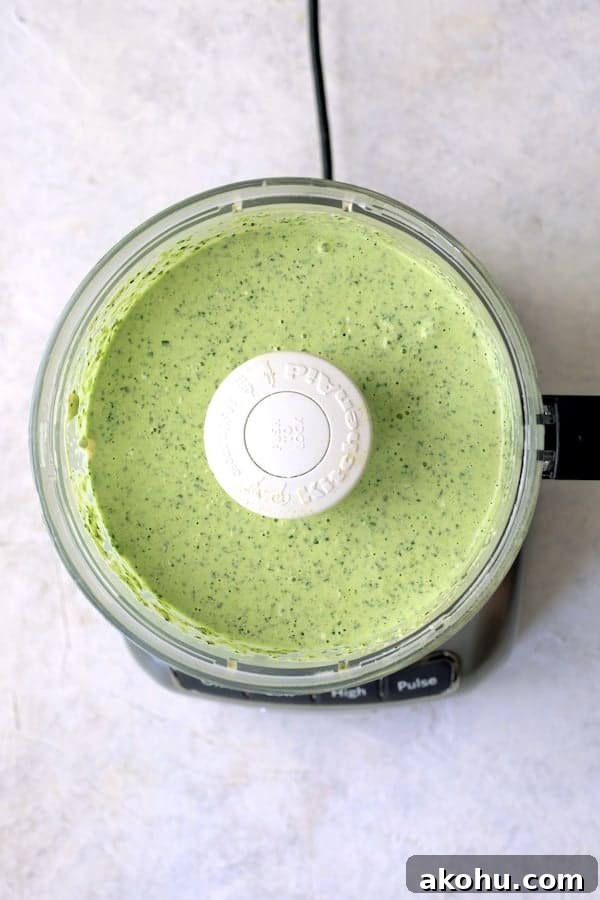 Photo of Spicy Pesto Aioli in food processor.