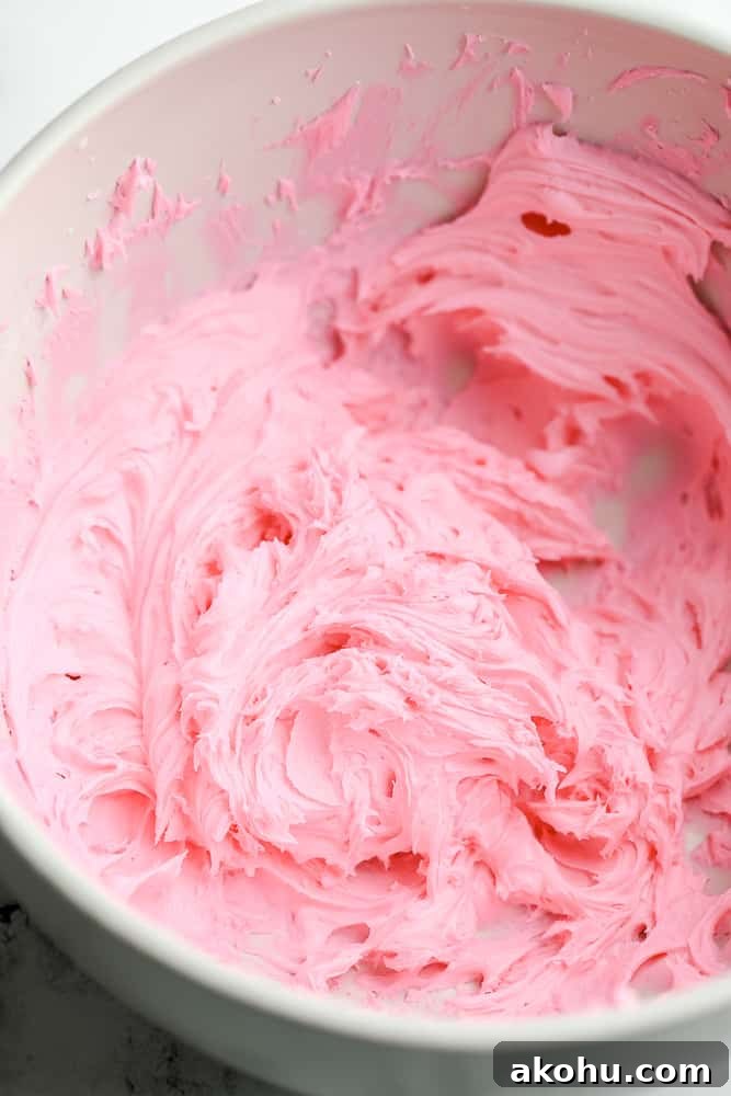 bowl with pink frosting
