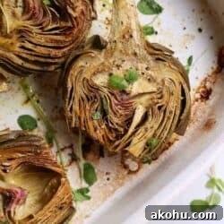 artichokes on pan
