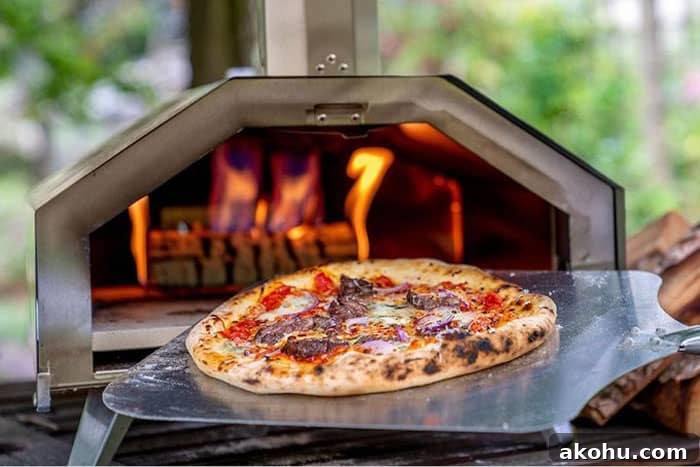 pizza going into ooni 3 oven