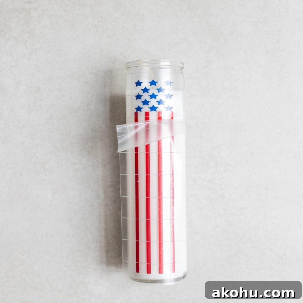 Patriotic Candles: Top Designs for Fourth of July & Memorial Day 4 how to apply vinyl on candle jars