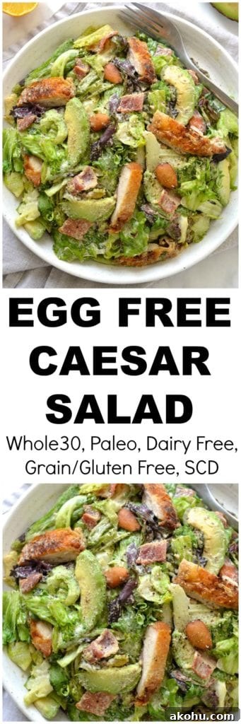 Crispy Chicken Caesar Salad with Tahini Dressing