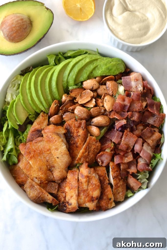Crispy Chicken Caesar Salad with Tahini Dressing